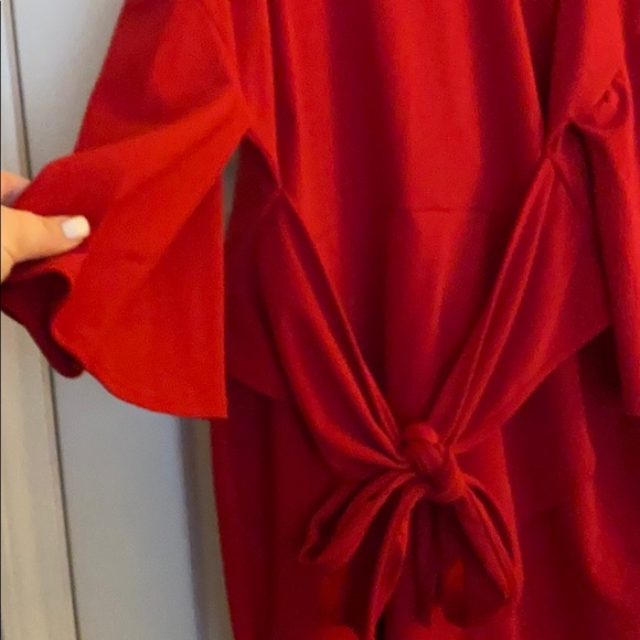 Red Wrap Dress - Picture 3 of 5